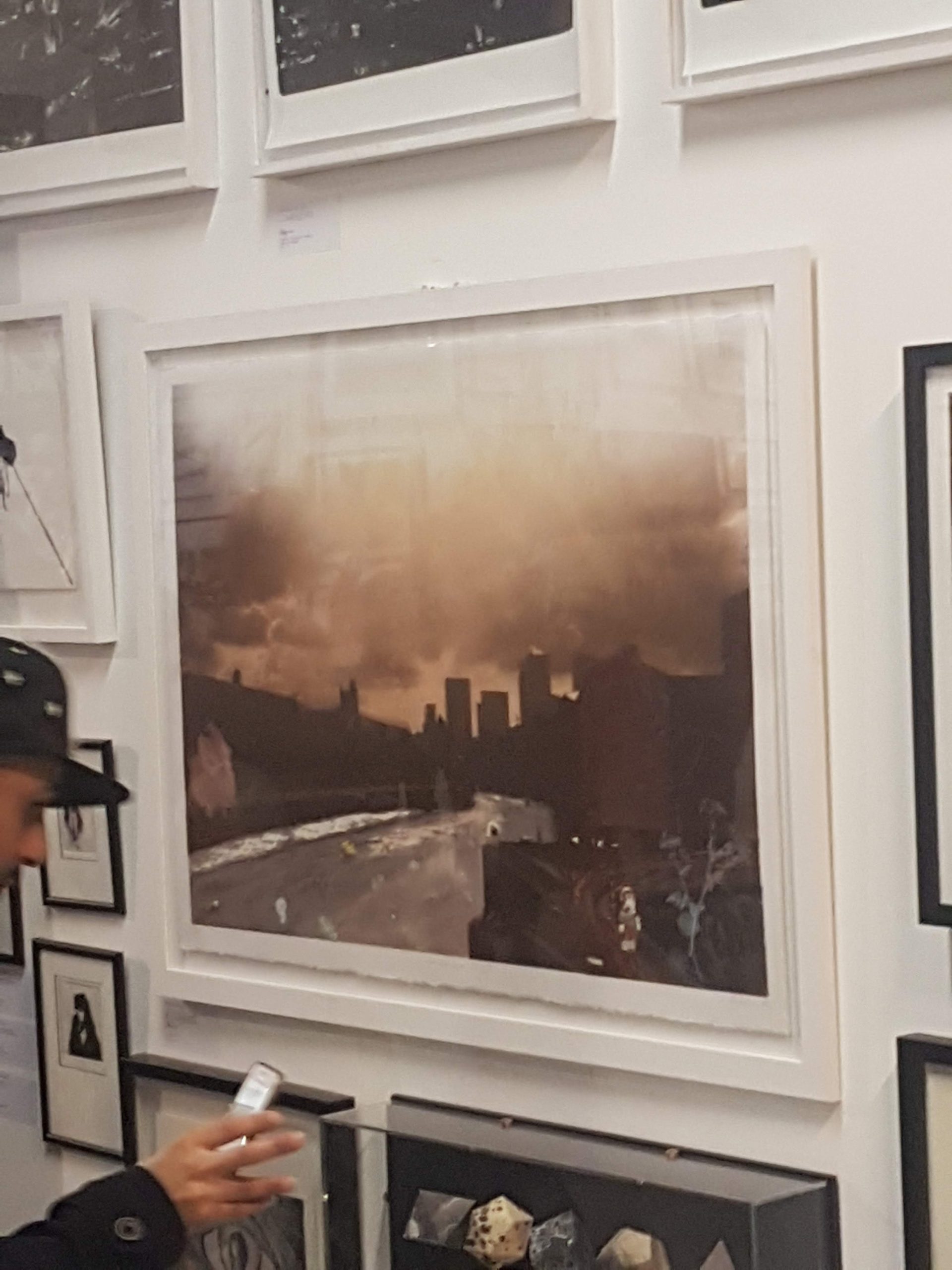 'Up Shit Creek' in situ at the Woolwich Contemporary Print Fair 2018