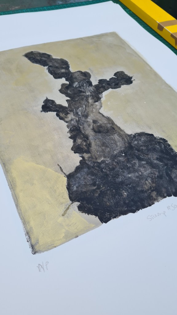 Stump #50, Monoprint, 30cm x 36cm