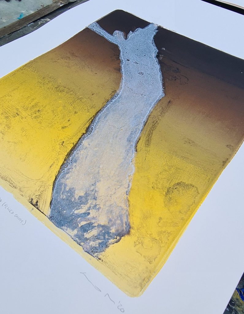 Stump #199 (Felled Ghost), Monoprint, 36cm x 30cm